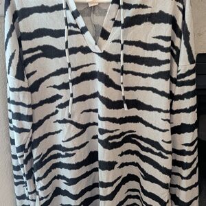 Sew In Love Monochrome Animal Print Top